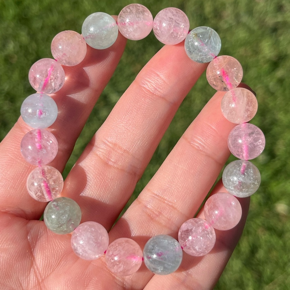 10mm‎ high grade clear morganite bracelet